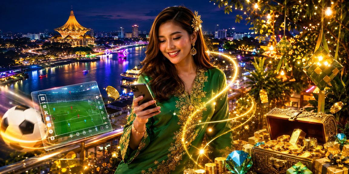 Kasino mudah alih Hari Raya bergaya Melayu Kuching untuk semak odds perlawanan