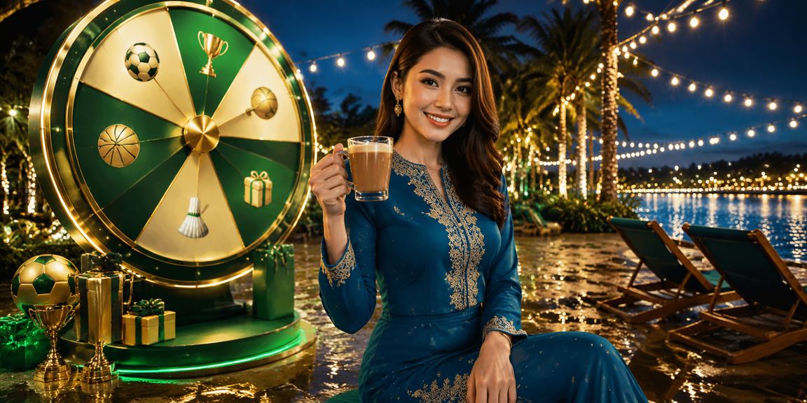 A lucky draw in traditional baju kurung capturing the excitement of joining the 1cinta platform
