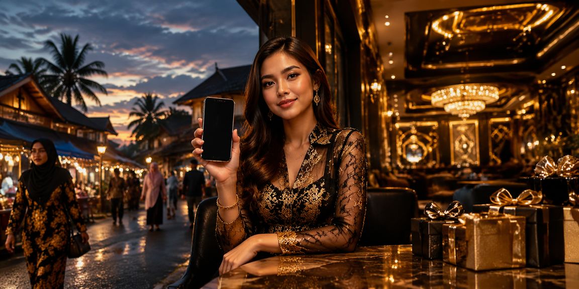 A Malaysian Malay-styled mobile casino representing the 1cinta app experience on a smartphone